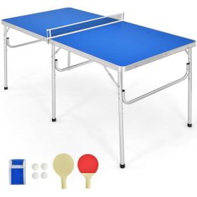 60 Inch Portable Ping Pong Folding Table with Accessories