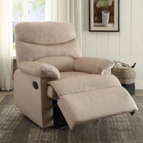 Light Brown Recliner with Pillow Top Arm